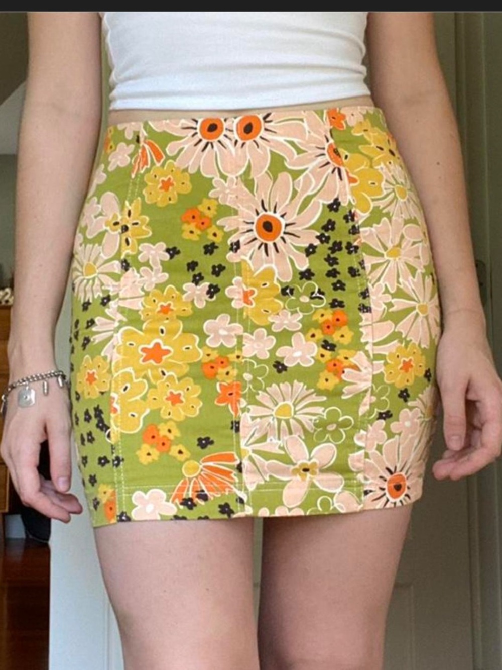 Free People Floral Mini Skirt